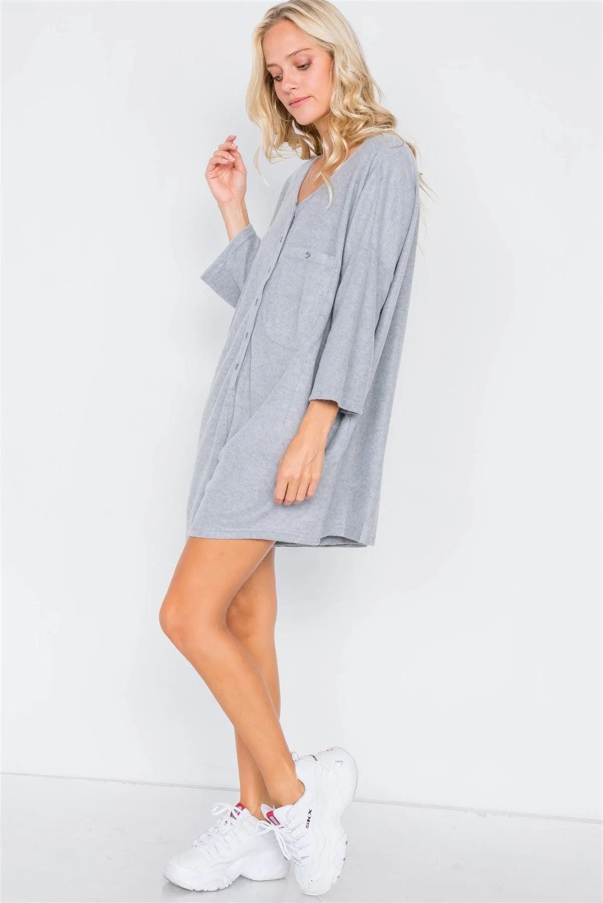 Best Seller! Charcoal Oversized Drop Shoulder Onesie Romper /4-2