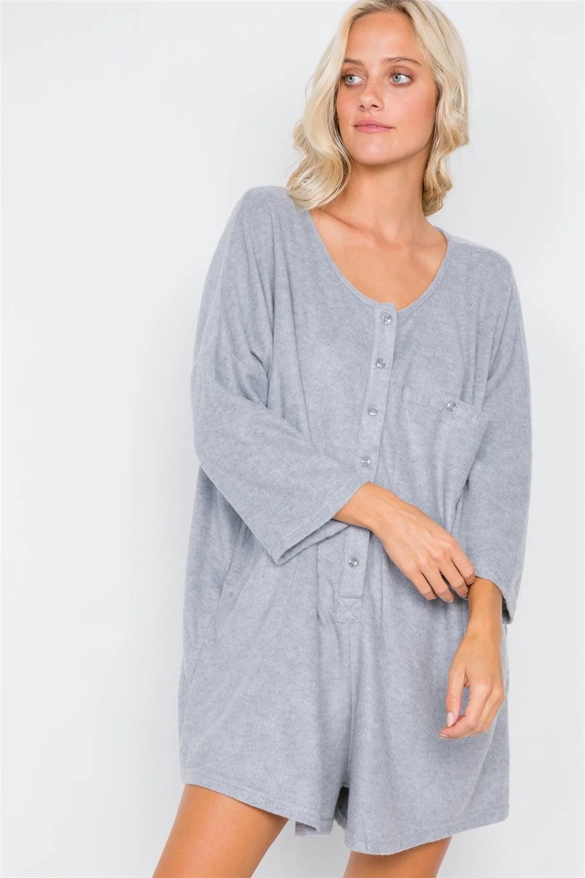 Best Seller! Charcoal Oversized Drop Shoulder Onesie Romper /3-3
