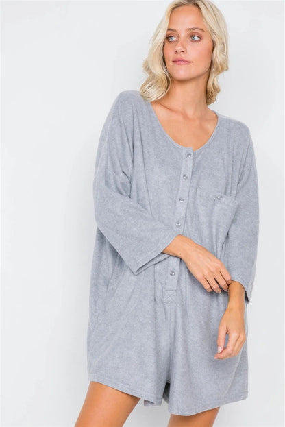 Best Seller! Charcoal Oversized Drop Shoulder Onesie Romper /3-3