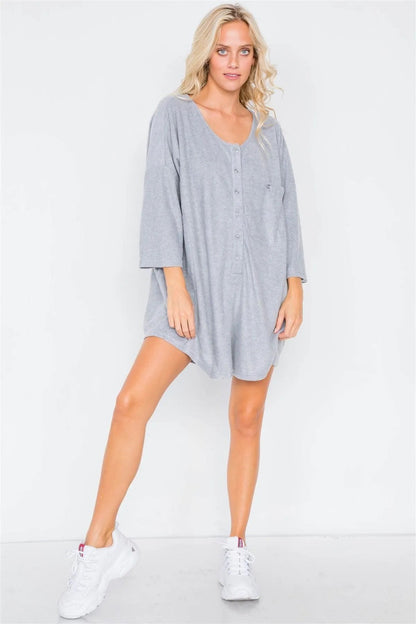 Best Seller! Charcoal Oversized Drop Shoulder Onesie Romper /3-3